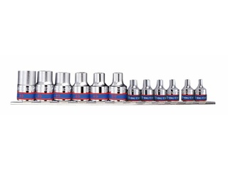 Набор торцевых головок KING TONY E-TORX 1/2"+3/8"DR E4-E20, 12 шт.