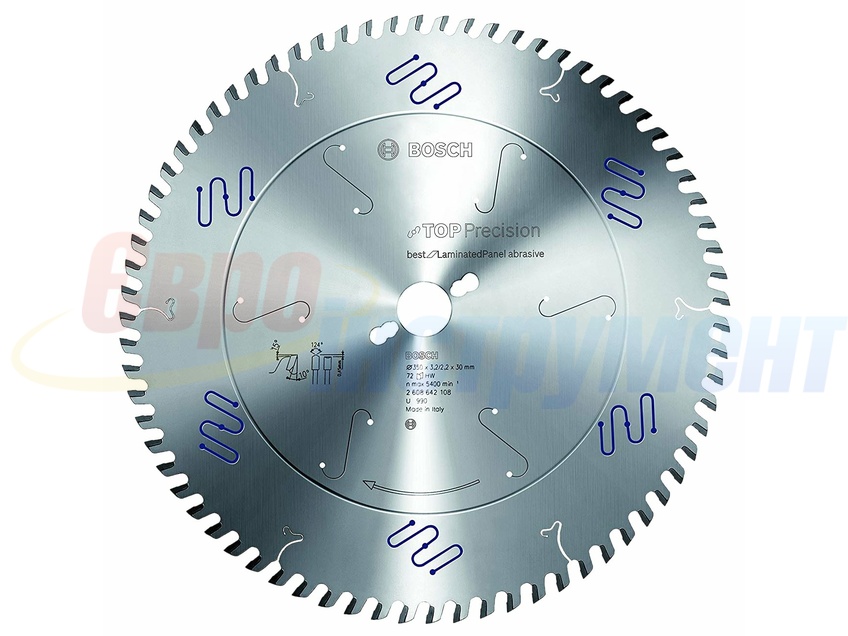 Диск пильный по ламинату Bosch 350x30x72T Top Precision Best for Laminated Panel Abrasive