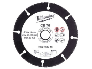 Диск отрезной твердосплавный по дереву Milwaukee CB 76x1x10 мм