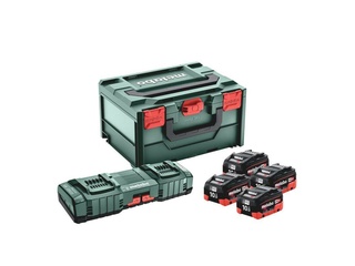 Базовий комплект акумуляторів Metabo LiHD 18 В 4 x 10 Аг + ASC 145 DUO (metaBOX 215)