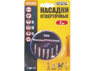 Набор бит с держателем MASTERTOOL 7 шт