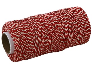 Шпагат бавовняний Радосвіт 630 текс, 100 м, біло-червоний