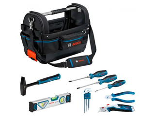 Сумка Bosch GWT 20 + набор ручных инструментов (16 шт.)